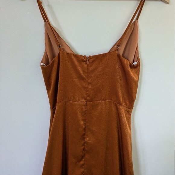 NWT Constantine Rust Orange Satin Maxi Dress - Picture 9 of 11